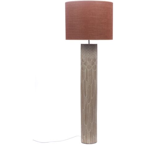 Lampadaire 55x55x170 cm en jute et polyrésine terracotta et taupe