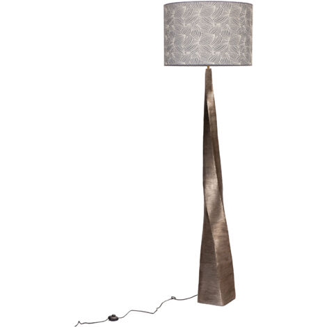 Lampadaire 60x60x210 cm en métal avec imprimé gris
