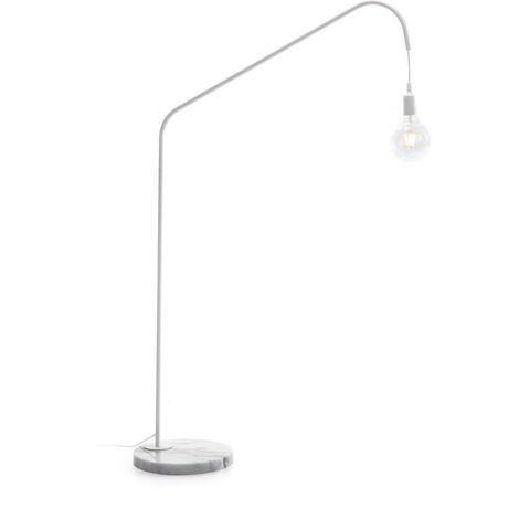 Lampadaire 80x30x142 Marbre Blanc/Métal Blanc