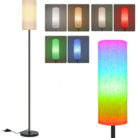Lampadaire à ampoule LED E27 pour salon, lampe à intensité variable avec températures de couleur RVB, avec interrupteur pour chambre à coucher, bureau