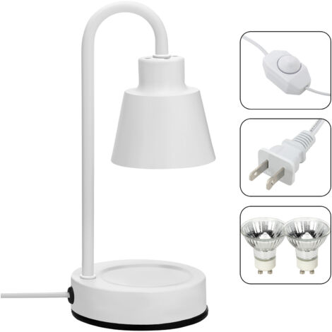 Lampadaire à bougie Blanche multifonction - Retro Dimmable - Pour bougies à parfum - Fer 26x11cm - 2 ampoules incluses