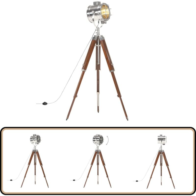 Vidaxl - Lampadaire à trépied bois de manguier massif 165 cm - Lampadaire Retro - Lampadaire Industriel - Lampadaire Pied Tripode - Éclairage