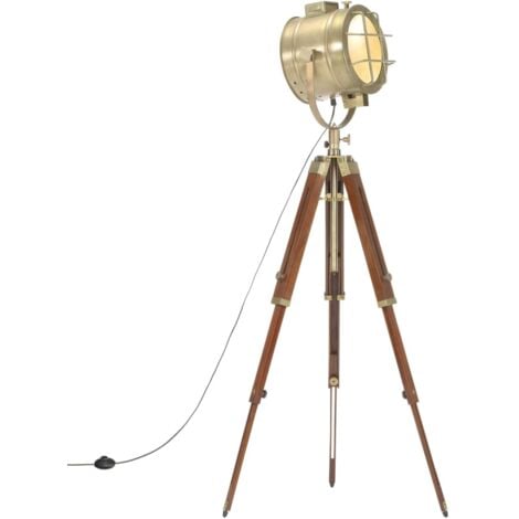 Lampadaire à trépied bois de manguier massif 165 cm        vidaXL