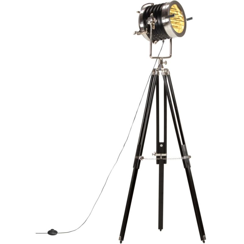 Lampadaire à trépied Noir Bois de manguier massif 171 cm vidaXL