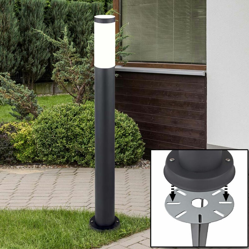 Lampe sur pied extérieure chemin de jardin éclairage de prise terrasses en acier inoxydable terre sol broche support lumière anthracite