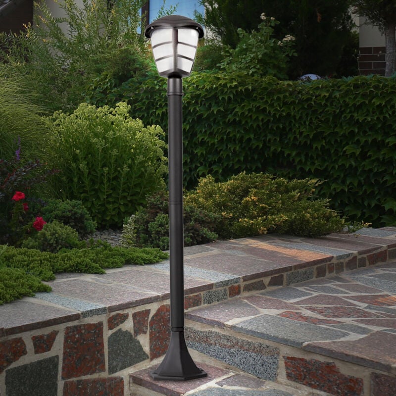 Eclairage extérieur lampadaire colonne lampe extérieur jardin lampadaire extérieur lanterne en aluminium, plastique noir, douille 1x E27, Lxlxh