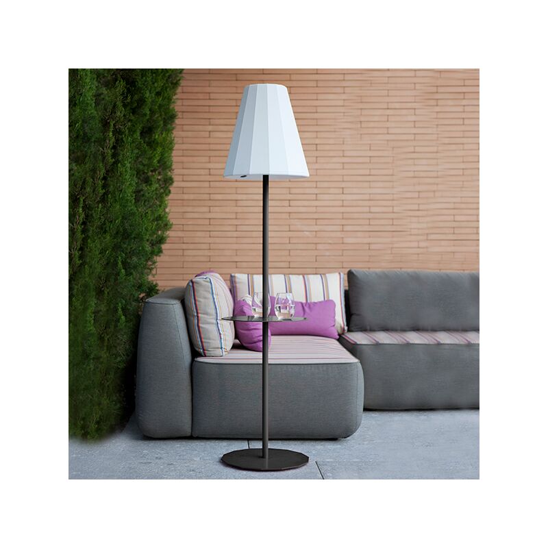 Lampadaire Anthracite 165 cm Solaire+Batterie rechargeable - Moovere