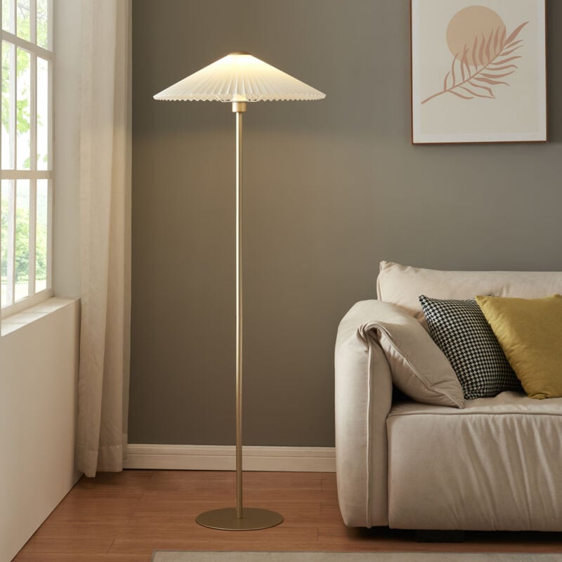 Lampadaire Appledore métal 147 cm or / blanc Lux.pro