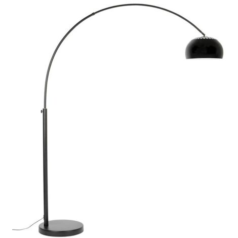 Lampadaire arc 158x39x190 cm en marbre et métal noir - BOW BRASS
