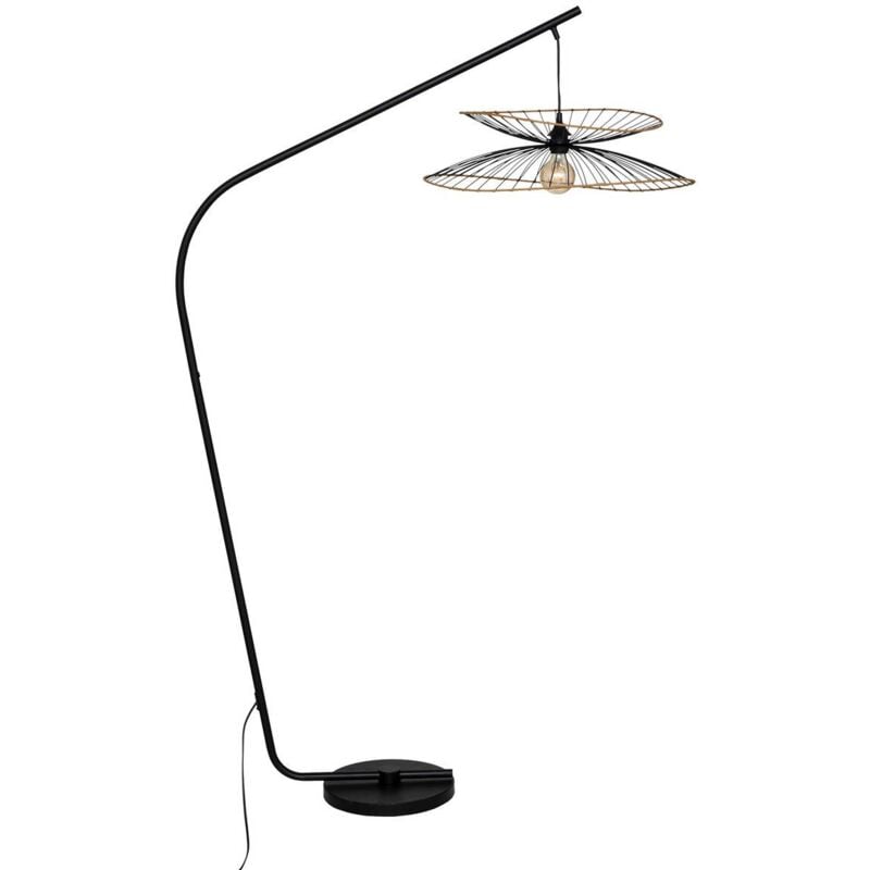 Lampadaire arc Alara métal noir H177cm Atmosphera créateur d'intérieur