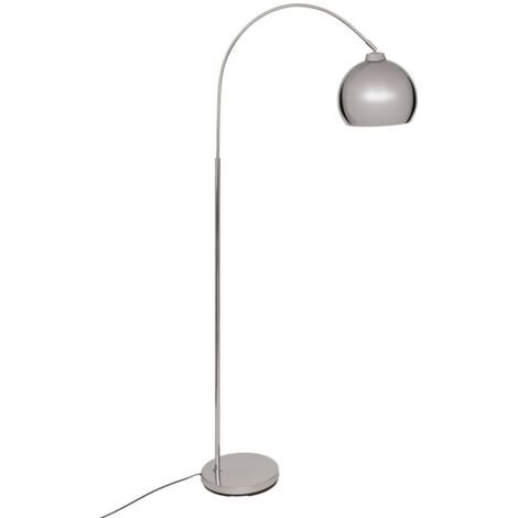 Lampadaire arc orientable, abat-jour sur pied en acier chromé - Longueur 70,5 x largeur 29 x Hauteur 177 cm