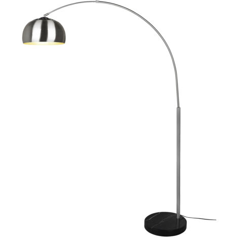 Lampadaire Argentina design en arc métal et marbre