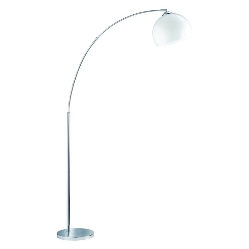 Iperbriko - Lampadaire arqué Brasilia 1x E27 Abat-jour Chrome Blanc H180 cm Trio Lighting