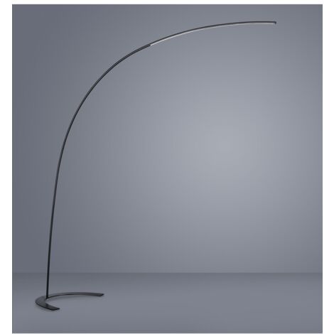 Lampadaire arqué Shanghai Led 18w Dimmable Noir Trio Lighting