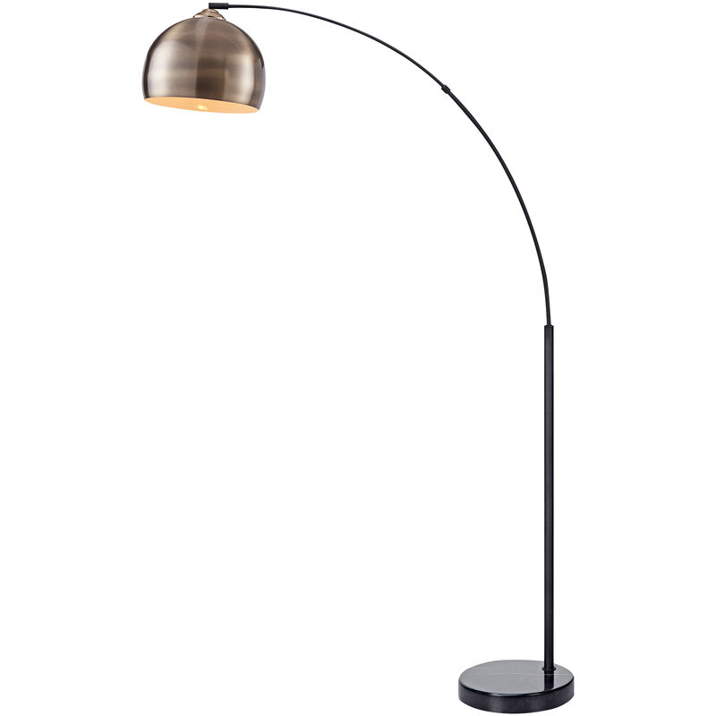 Teamson Home - Lampadaire Arquer arc lampe de salon abat-jour bronzée pied marbre noir VN-L00010AB-EU Teamson Home - Lampadaire Arquer arc lampe de salon abat-jour bronzée pied marbre noir VN-L00010AB-EU