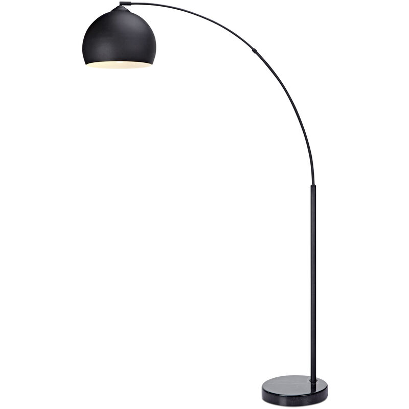 Teamson Home - Lampadaire Arquer arc lampe de salon abat-jour pied marbre noir VN-L00013-EU Teamson Home - Lampadaire Arquer arc lampe de salon abat-jour pied marbre noir VN-L00013-EU