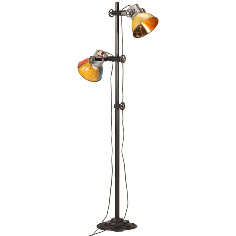 Lampadaire avec 2 abat-jour Lampe sur Pied | Lampadaire salon Multicolore E27 29443 - Multicolore
