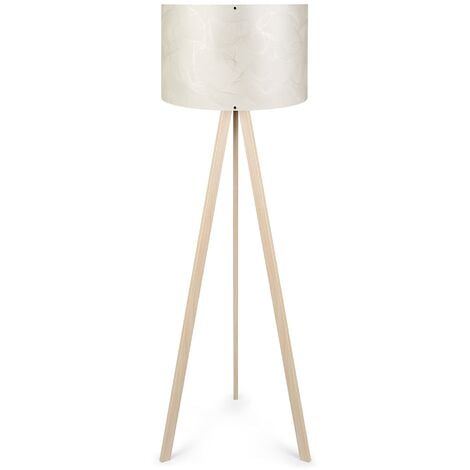 WELLHOME Lampadaire avec 70% MDF / 30% PVC TISSU Couleur beige Ecru