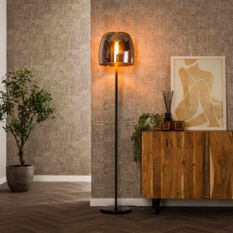 Lampadaire avec abat-jour en verre fumé SAM