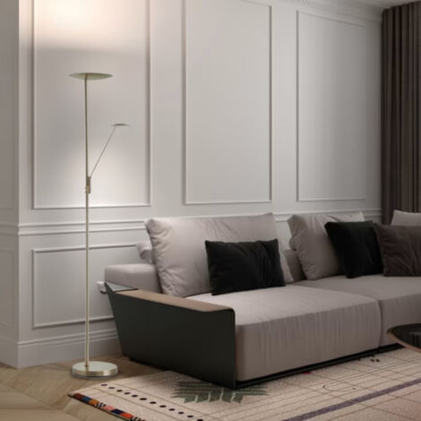 Lampadaire Avec Liseuse Et Cct Solis Chrome Mat