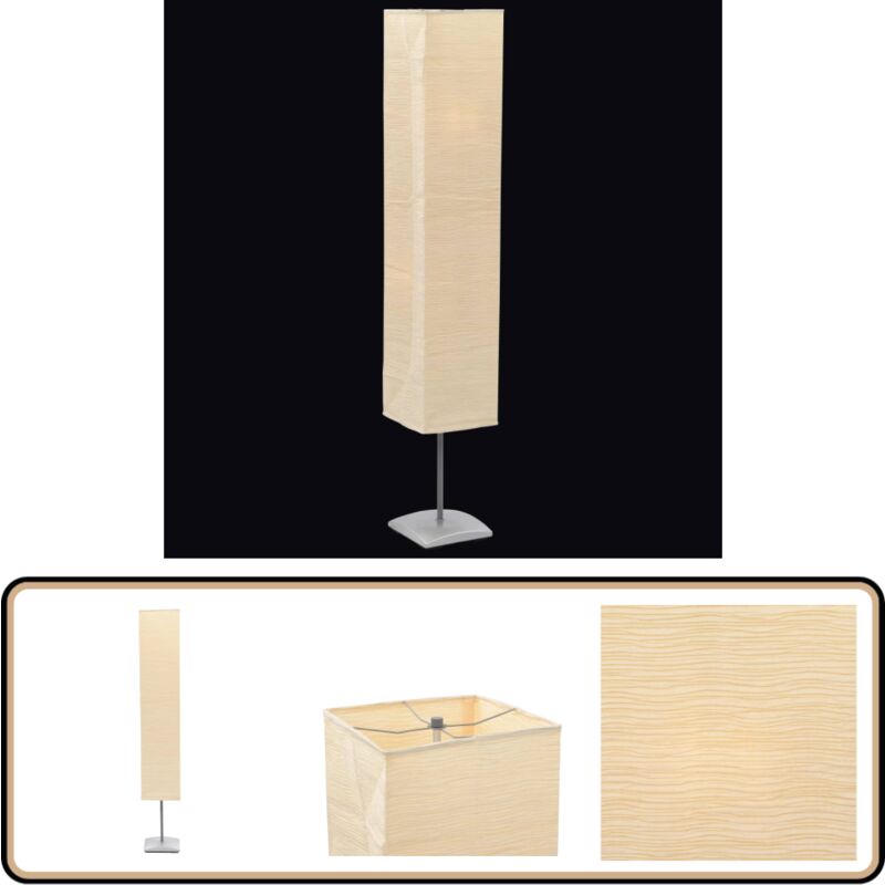 Lampadaire avec support en acier 135 cm Beige - Lampadaire - Éclairage Intérieur - Abat-jour Beige - Décoration Intérieure - Luminaire Design