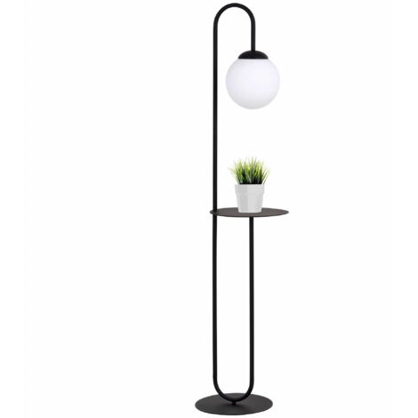 Lampadaire avec tablette Emibig BARI E14 10W noir 150cm