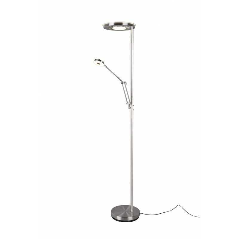 Lampadaire Led Gradateur avec Spot de Lecture Barrie Nickel Trio Lighting