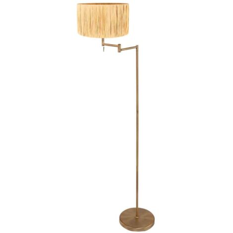 Lampadaire Bella bronze avec abat-jour de couleur paille - 3870BR