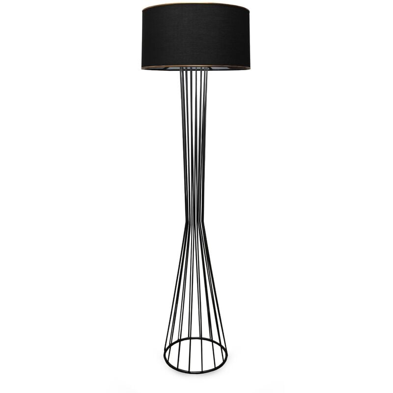 Lampadaire - Noir, 21x38x155 cm - Noir - Wellhome