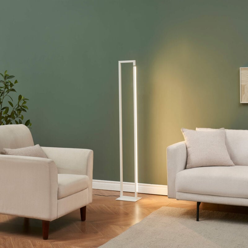 Kosilum - Lampadaire blanc avec pied pivotant variateur intégré 140 cm - Laka