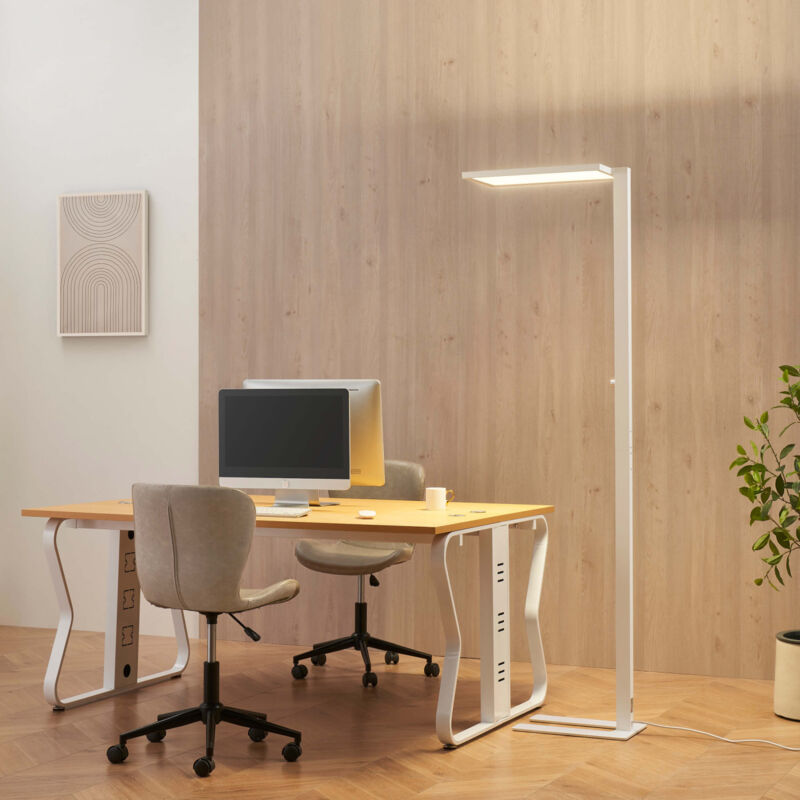 Kosilum - Lampadaire blanc led dimmable éclairage de bureau - Ephan