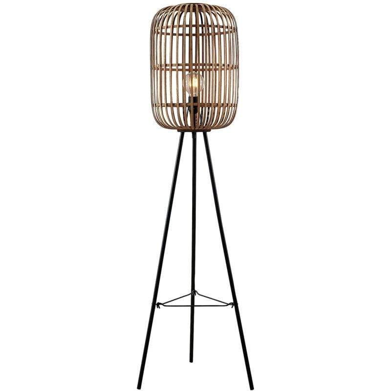 Lindby - Lampadaire Bois 'Canyana' en bois pour salon & salle à manger