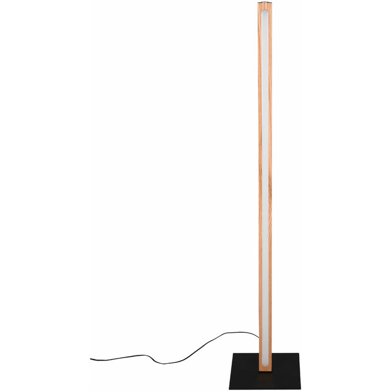 lampadaire bois dimmable avec lampadaire dimmable, fonction tactile, 1x led 20w 2300lm blanc chaud, lxpxh 22x22x115 cm