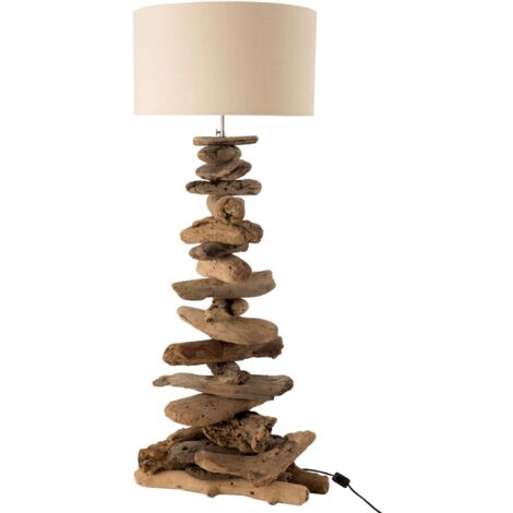 Lampadaire Bois Flotté Design Naturel et Élégant - Naturel, écru
