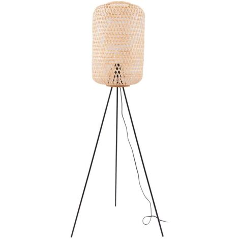 Lampadaire Bois 'Jorick' en métal pour salon & salle à manger