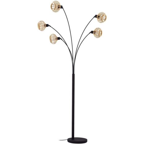 Lampadaire Bois 'Lielle' en bambou pour salon & salle à manger