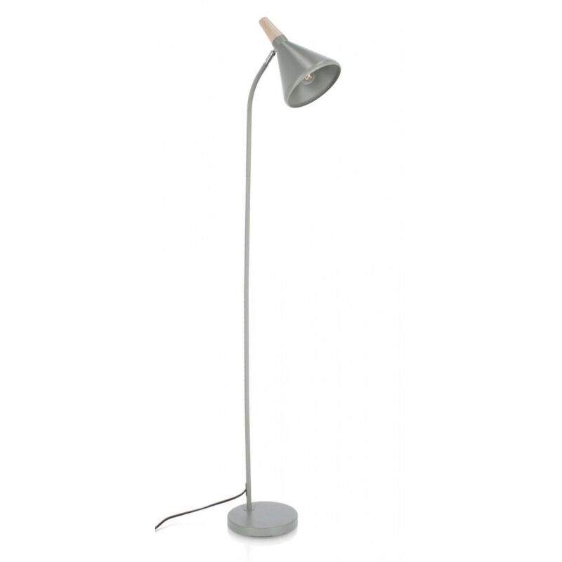 Lampadaire brillant gris 31x20x148h en métal