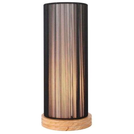 Lampadaire Candellux Kioto bois abat-jour noir E27