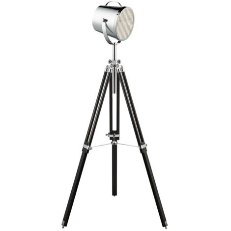 Lampadaire Cinéma  Discus 1x60W E27 Chrome Noir