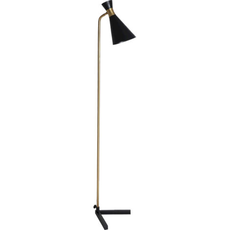 Lampadaire contemporain en fer noir et doré style design élégant - Noir mat et doré élégant