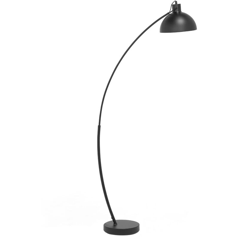 Lampadaire en Métal Noir avec Abat-jour Flexible E27 Max 60W pour Salon Chambre ou Coin Lecture au Design Minimaliste ou Scandinave Beliani