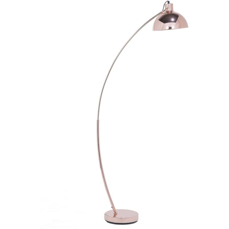Beliani - Lampadaire en Métal Cuivré avec Abat-jour Flexible E27 Max 60W pour Salon Chambre ou Coin Lecture au Design Minimaliste ou Scandinave