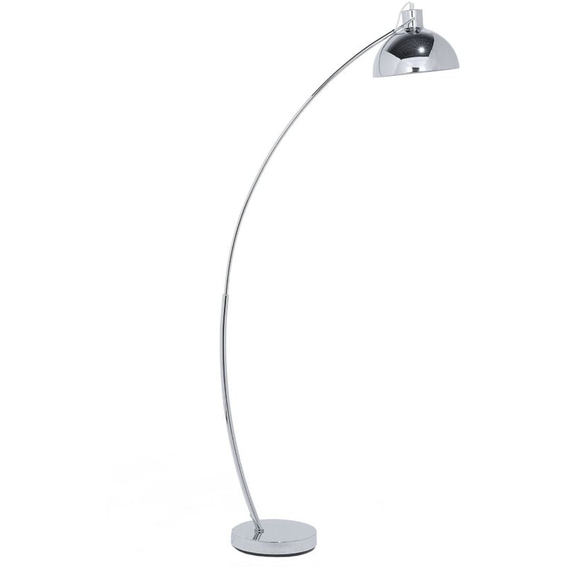 Lampadaire en Métal Argenté avec Abat-jour Flexible E27 Max 60W pour Salon Chambre ou Coin Lecture au Design Minimaliste ou Scandinave Beliani