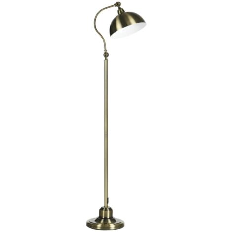 Lampadaire d'arc industriel rétro, abat-jour orientable E27 finition laiton, parfait pour salon et chambre, dimensions 42x25.5x152cm