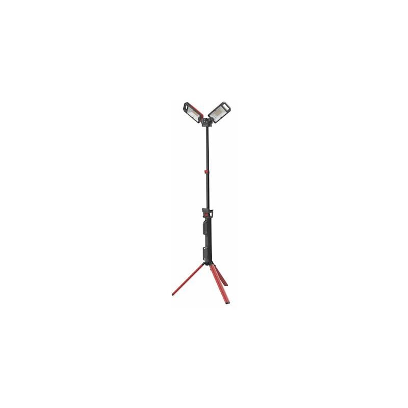 lampadaire de chantier - double tête - a led - rechargeable - bizline 625048