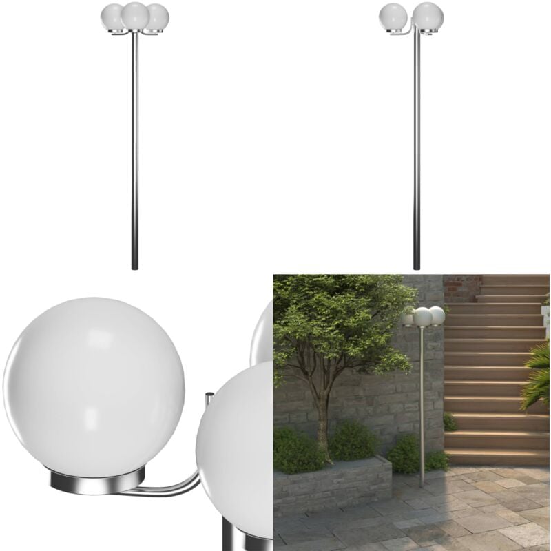 Lampadaire de jardin 3 lampes 220 cm - lampadaire - lampadaires - Home & Living - Blanc