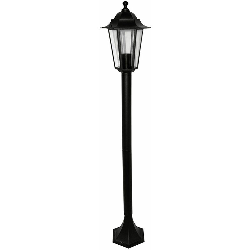etc-shop - lampadaire de jardin alu lanterne terrasse eclairage cour lampadaire noir dans un ensemble comprenant des ampoules led