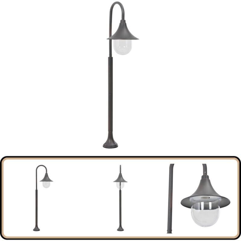 Vidaxl - Lampadaire de jardin E27 120 cm Aluminium Bronze - Lampadaire De Jardin - Éclairage Extérieur - Luminaire De Terrasse - Lumière Extérieure