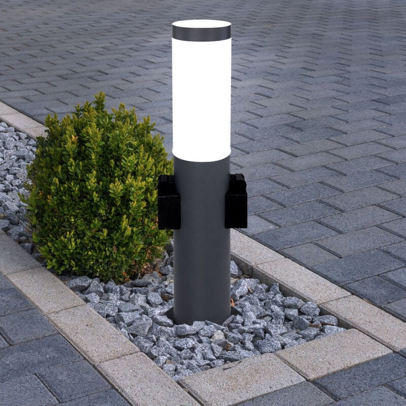 Lampadaire de jardin à LED lampadaire d'extérieur avec douilles anthracite avec piquet de sol, 11 W 1055lm 3000K, H 45 cm