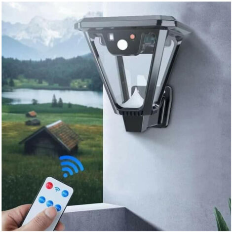Lampadaire De Jardin Solaire à Led Sur Piquet Avec Capteur De Télécommande